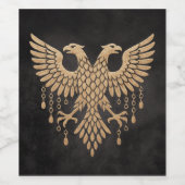 Gouden dubbelkoppige adelaar - Regal Mythic Emblee Wijn Etiket (Enkel label)