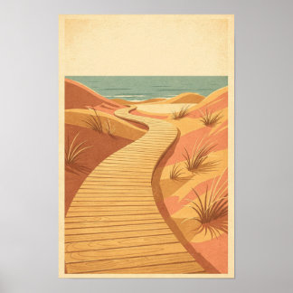 Gouden Duin Bordwalk Kust Reisposter Poster