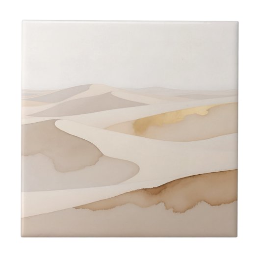 Gouden Duinen Abstracte Sereniteit Tegeltje (Voorkant)