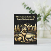 Gouden Duitse herder bij het kampvuur Briefkaart (Staand voorkant)