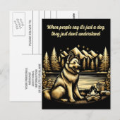 Gouden Duitse herder bij het kampvuur Briefkaart (Voorkant / Achterkant)
