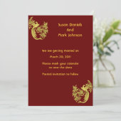 Gouden duiven op Bourgondische bruiloft Save the D Kaart (Staand voorkant)