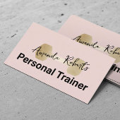 Gouden Dumbbell Blush Pink Fitness Personal Traine Visitekaartje