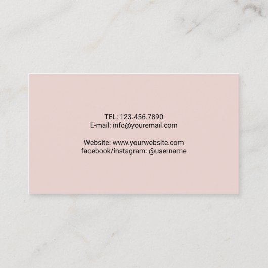 Gouden Dumbbell Blush Pink Fitness Personal Traine Visitekaartje (Achterkant)