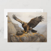 Gouden Eagle bij Nest Briefkaart (Voorkant / Achterkant)