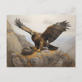 Gouden Eagle bij Nest Briefkaart (Voorkant)