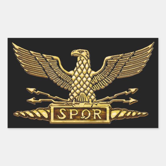 Gouden Eagle van de Romeinse Republiek Rechthoekige Sticker (Voorkant)