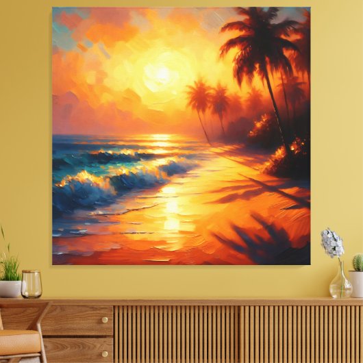 Gouden echo's van het paradijs canvas afdruk (Insitu (Woonkamer))