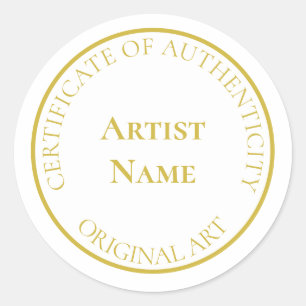 gouden echtheidscertificaat ronde sticker