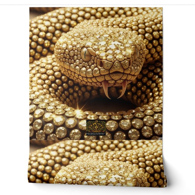 Gouden Edelsteen Adder Behang (Afrollen)