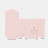 Gouden Edelsteen Blush Roze Bruiloft of Douche Bedankdoosjes (Uitgevouwen)