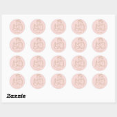 Gouden Edelsteen Blush Roze Retourenvelop Afdichti Ronde Sticker (Vel)