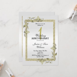 Gouden Edelsteen, Glitter & Platina 1e Huwelijk Kaart