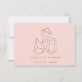 Gouden Edelstenen Roze Voedsel Keuze RSVP Respons (Achterkant)