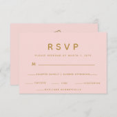 Gouden Edelstenen Roze Voedsel Keuze RSVP Respons (Voorkant / Achterkant)
