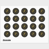 Gouden editie Paard Logo Ontwerp Ronde Sticker (Vel)