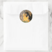 Gouden eekhoorn, ronde sticker (Tas)