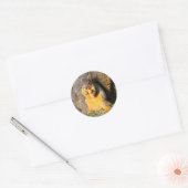 Gouden eekhoorn, ronde sticker (Envelop)
