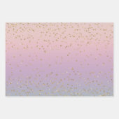 Gouden Eenhoorn Regenboog Glitz Sparkle Inpakpapier Vel (Voorkant 2)