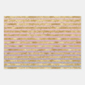 Gouden Eenhoorn Regenboog Glitz Sparkle Inpakpapier Vel (Voorkant 3)