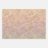 Gouden Eenhoorn Regenboog Glitz Sparkle Inpakpapier Vel (Voorkant 2)