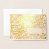 Gouden EENHOORN RODE BLAUWE BLOEMEN BRUILOFT  MONO Folie Kaarten (Voorkant met envelop)