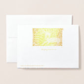 Gouden EENHOORN RODE BLAUWE BLOEMEN BRUILOFT  MONO Folie Kaarten (Met envelop)