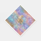 Gouden Eenhoorn Sparkle Paarse Aqua Roze Glitter N Servet (Hoek)