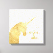 Gouden Eenhoorn Sterren Sparkle en Shine Canvas Afdruk (Voorkant)
