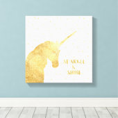 Gouden Eenhoorn Sterren Sparkle en Shine Canvas Afdruk (Insitu (Houten vloer))