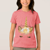 Gouden Eenhoorn Tri-Blend Shirt (Voorkant)