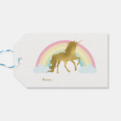 Gouden eenhoorn verjaardag cadeaulabel (Achterkant Horizontaal)