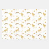 Gouden eenhoorn verjaardag inpakpapier vel (Voorkant 3)