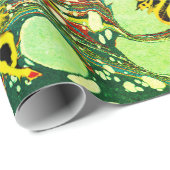 GOUDEN EENHOORNS, BLAUW GROEN GEMARMERDE EFFECTEN, CADEAUPAPIER (Rol Hoek)