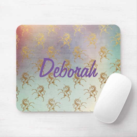 Gouden Eenhoorns Muismat (Met muis)