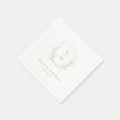 Gouden eenvoudige botanische kuif monogram bruilof servet (Hoek)