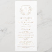 Gouden Eenvoudige Elegante Kersenbloesem Monogram  Programmakaart (Voorkant)