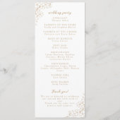 Gouden Eenvoudige Elegante Kersenbloesem Monogram  Programmakaart (Achterkant)