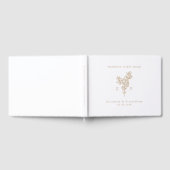 Gouden Eenvoudige Kersenbloesem Monogram Krans Gastenboek (Volledig)