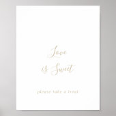 Gouden Eenvoudige Minimalistische Love Is Sweet Bo Poster (Voorkant)