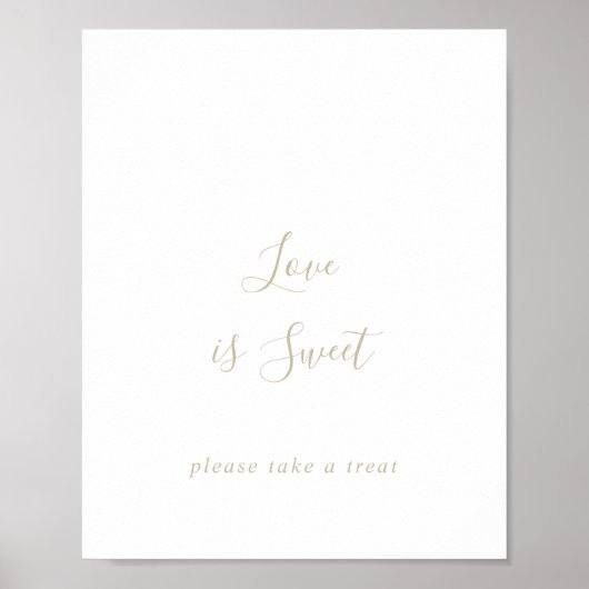 Gouden Eenvoudige Minimalistische Love Is Sweet Bo Poster (Voorkant)