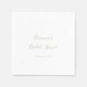 Gouden eenvoudige minimalistische Vrijgezellenfees Servet (Voorkant)