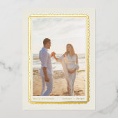 Gouden Eenvoudige Moderne Feestelijke Retro lijst Folie Feestdagenkaart (Voorkant)