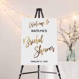 Gouden Eenvoudige Typografie Bruidsfeest Verwelkom