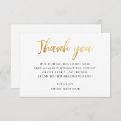 Gouden eenvoudige typografie bruiloft. Moderne kal Bedankkaart (Voorkant / Achterkant)