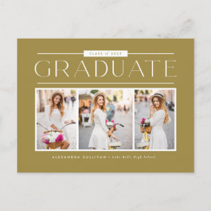 Gouden Eenvoudige Typografie Foto Collage Afstudee Briefkaart