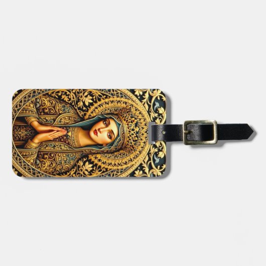 Gouden eerbied Maagd Maria Bagagelabel (Voorkant horizontaal)