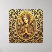 Gouden Eerbied Maagd Maria Canvas Afdruk (Voorkant)