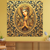 Gouden Eerbied Maagd Maria Canvas Afdruk (Insitu (Woonkamer))