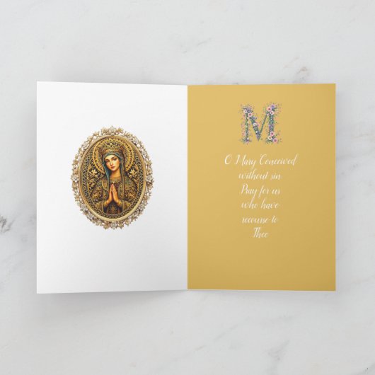 Gouden eerbied Maagd Maria Feestdagen Kaart (Binnen)